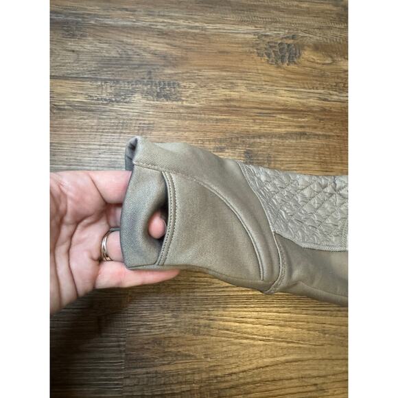 Athleta Rock Ridge Primaloft Quilted Grey taupe SMALL Women's Hooded Jacket - Picture 9 of 11